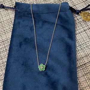 TORY BURCH KIRA ENAMEL FLOWER PENDANT NECKLACE